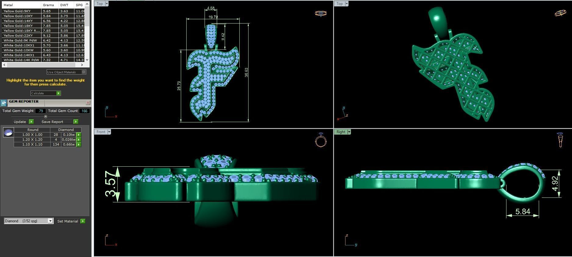 Tattoo fonts A to Z alphabet pendent 3D Model Collection_13