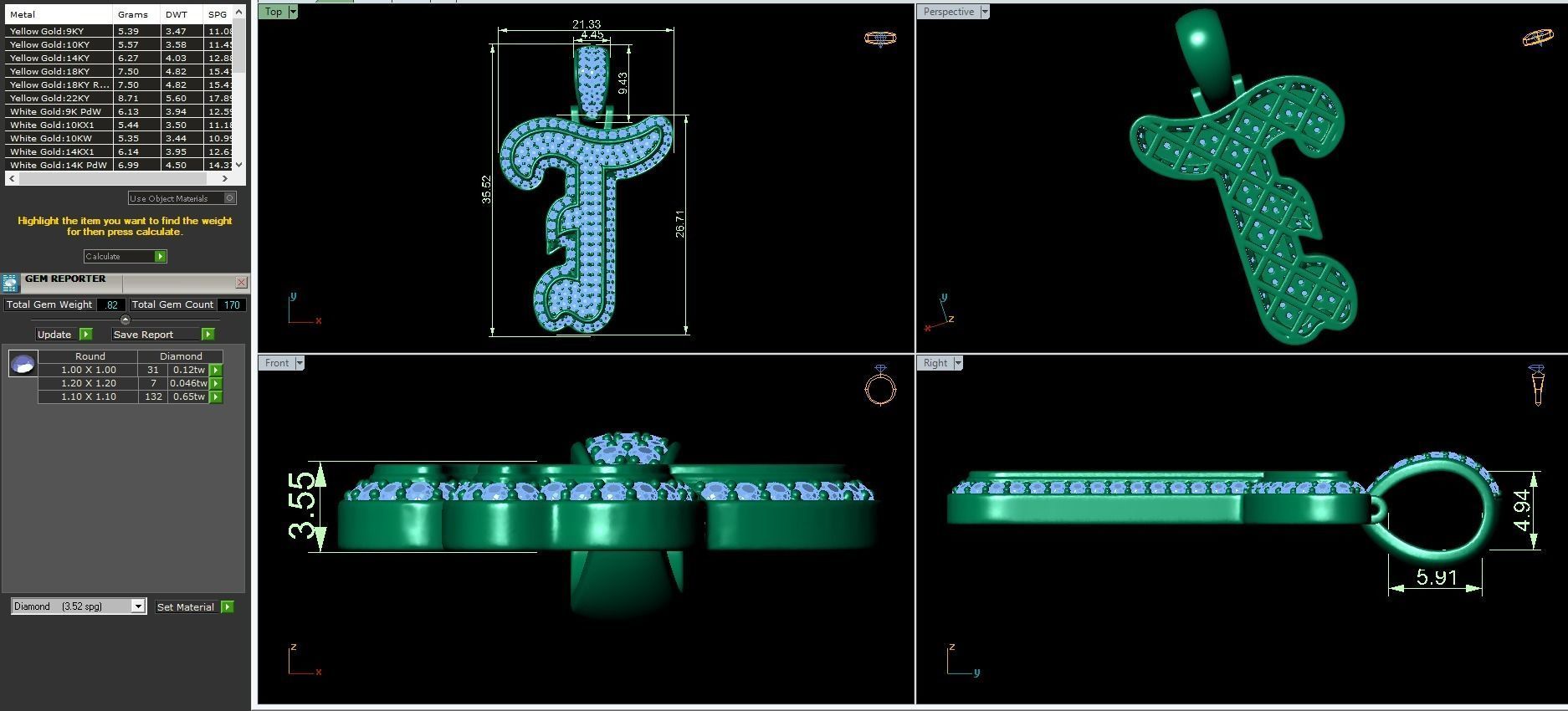 Tattoo fonts A to Z alphabet pendent 3D Model Collection_41