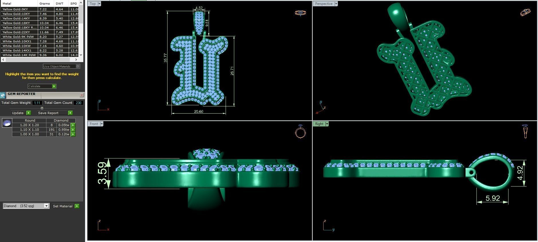 Tattoo fonts A to Z alphabet pendent 3D Model Collection_43