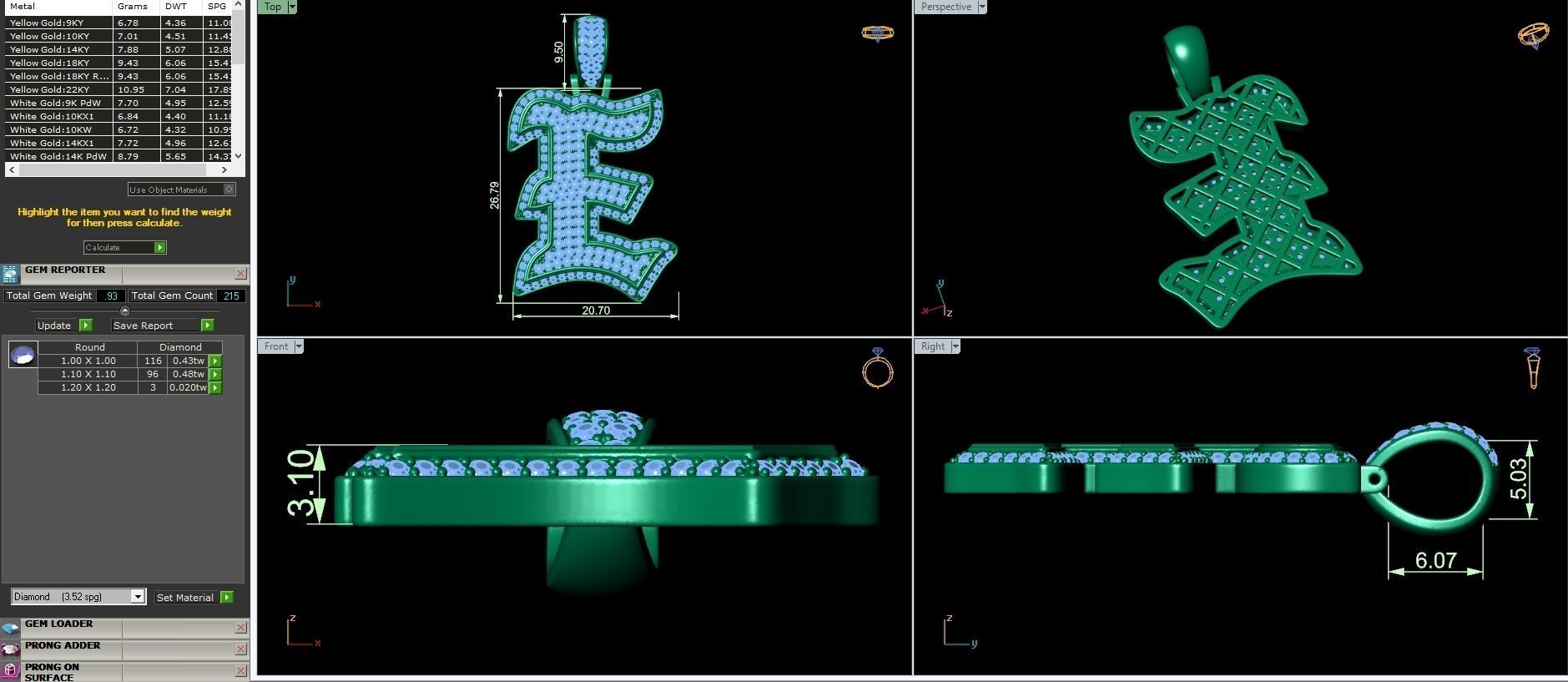 Tattoo fonts A to Z alphabet pendent 3D Model Collection_11