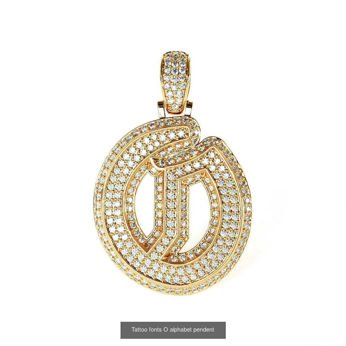 Tattoo fonts A to Z alphabet pendent 3D Model Collection_30