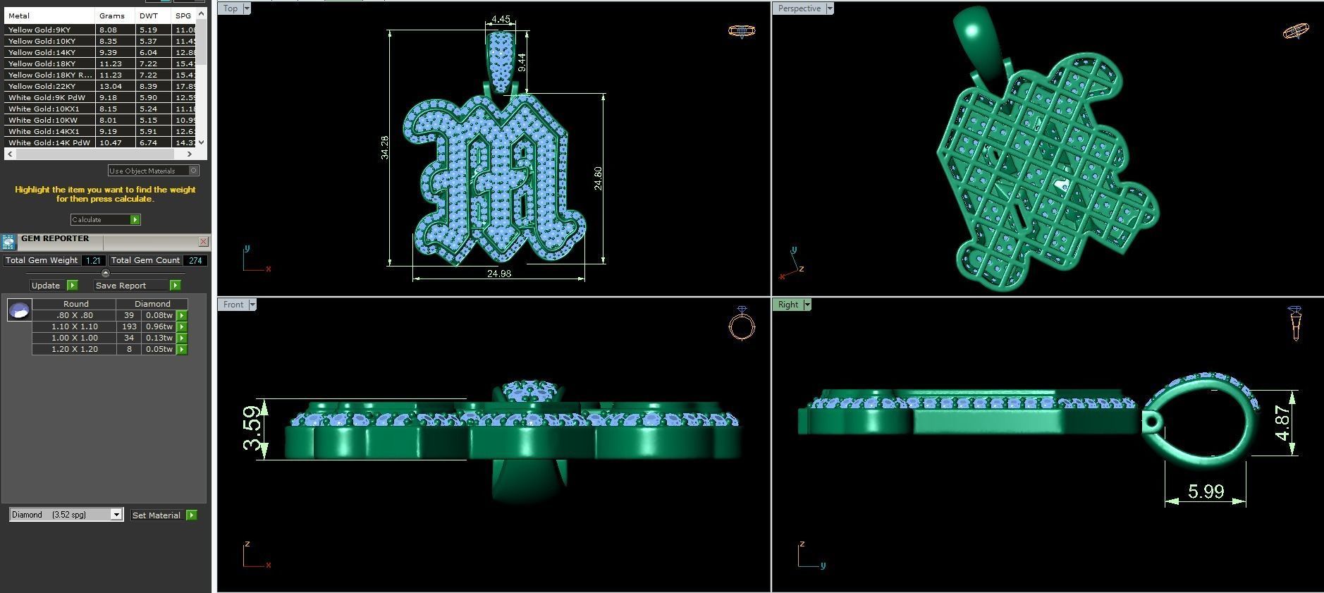 Tattoo fonts A to Z alphabet pendent 3D Model Collection_27