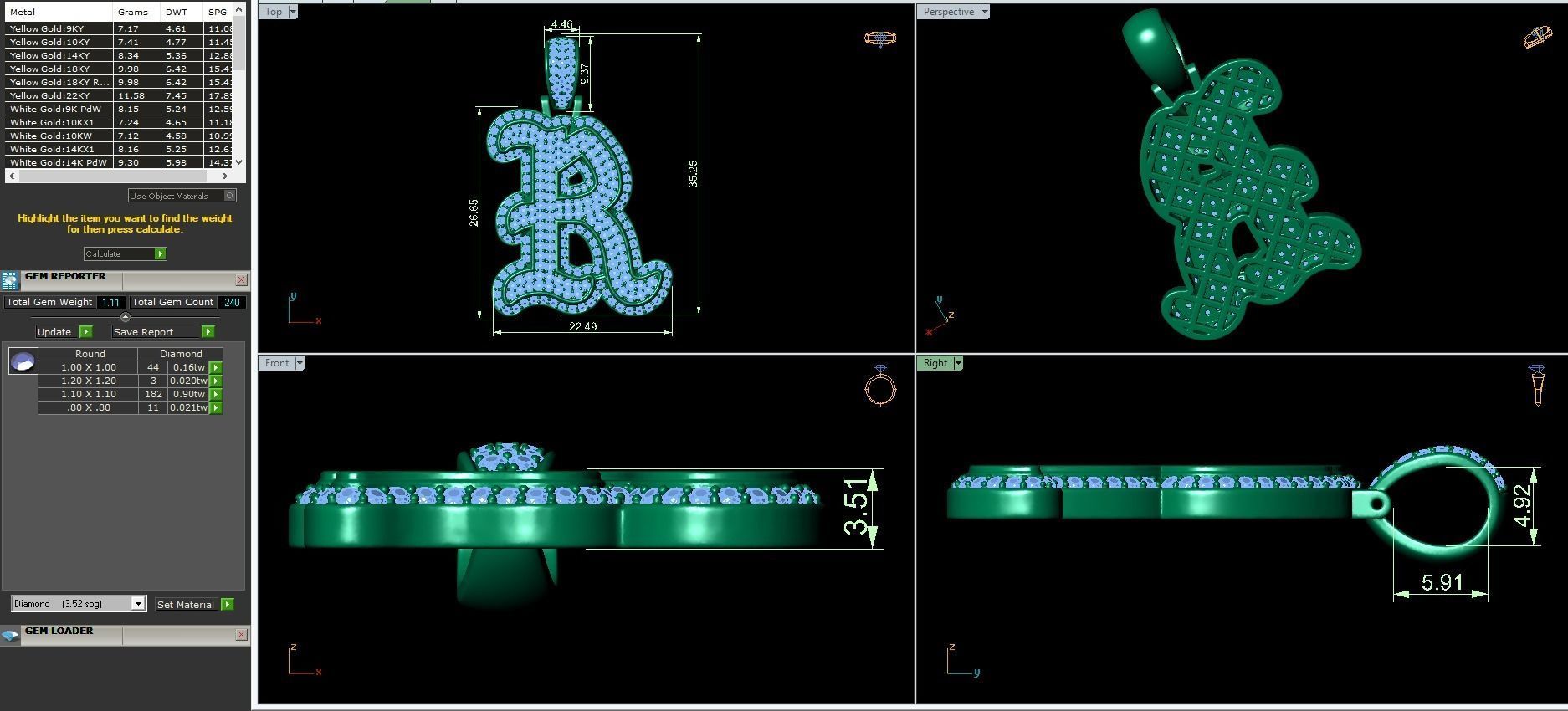 Tattoo fonts A to Z alphabet pendent 3D Model Collection_37