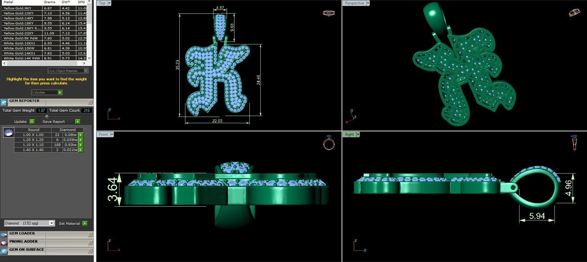 Tattoo fonts A to Z alphabet pendent 3D Model Collection_23