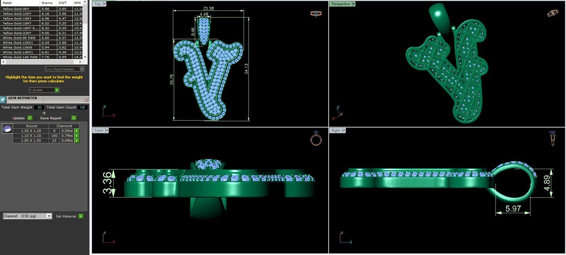 Tattoo fonts A to Z alphabet pendent 3D Model Collection_45