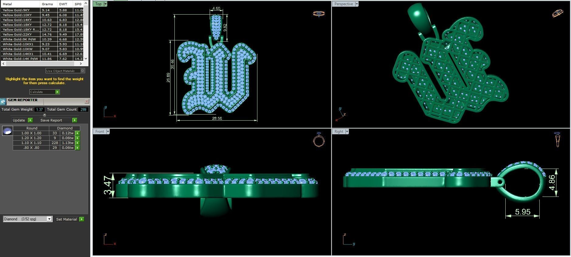 Tattoo fonts A to Z alphabet pendent 3D Model Collection_47