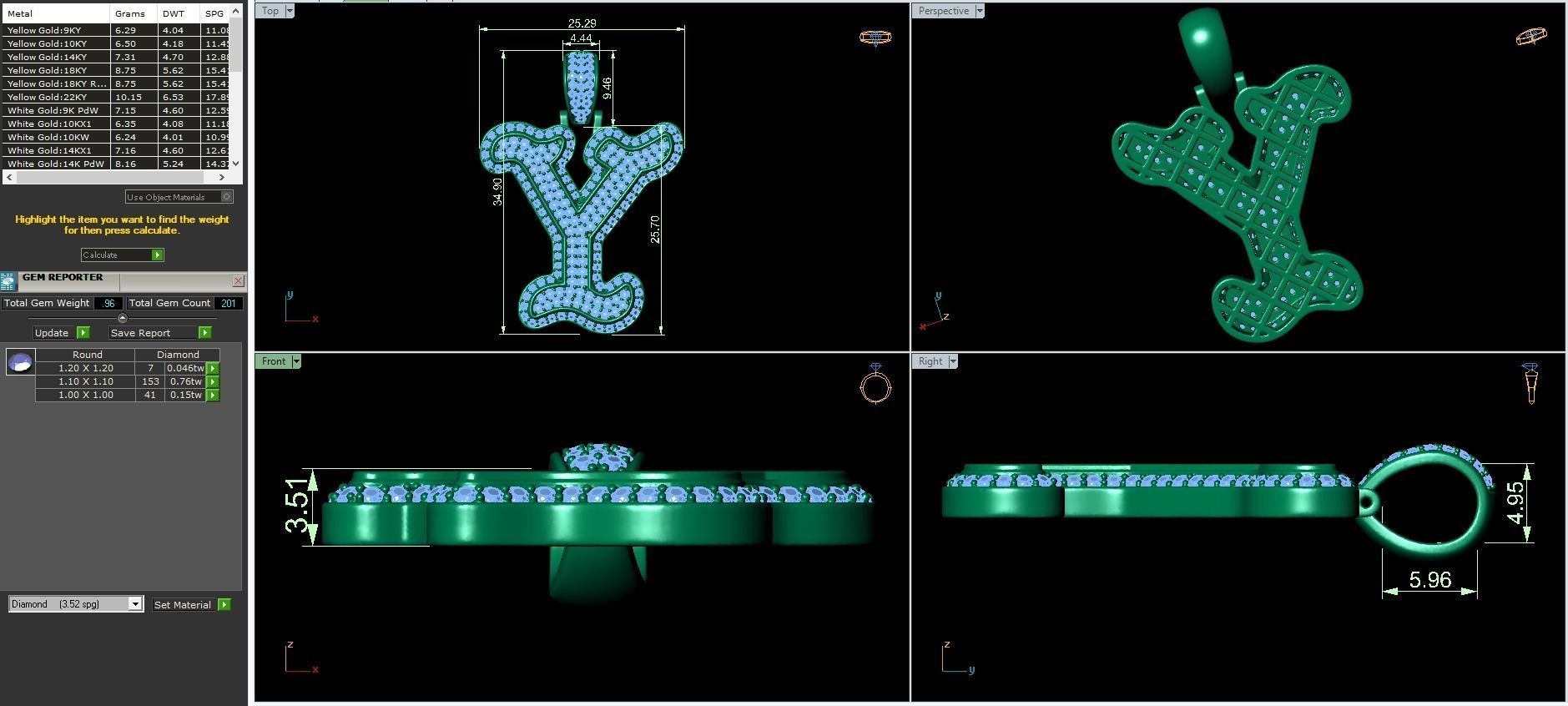 Tattoo fonts A to Z alphabet pendent 3D Model Collection_51