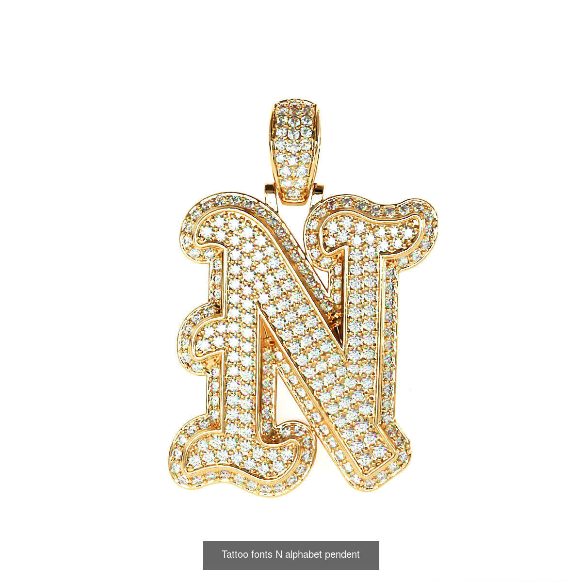 Tattoo fonts A to Z alphabet pendent 3D Model Collection_28