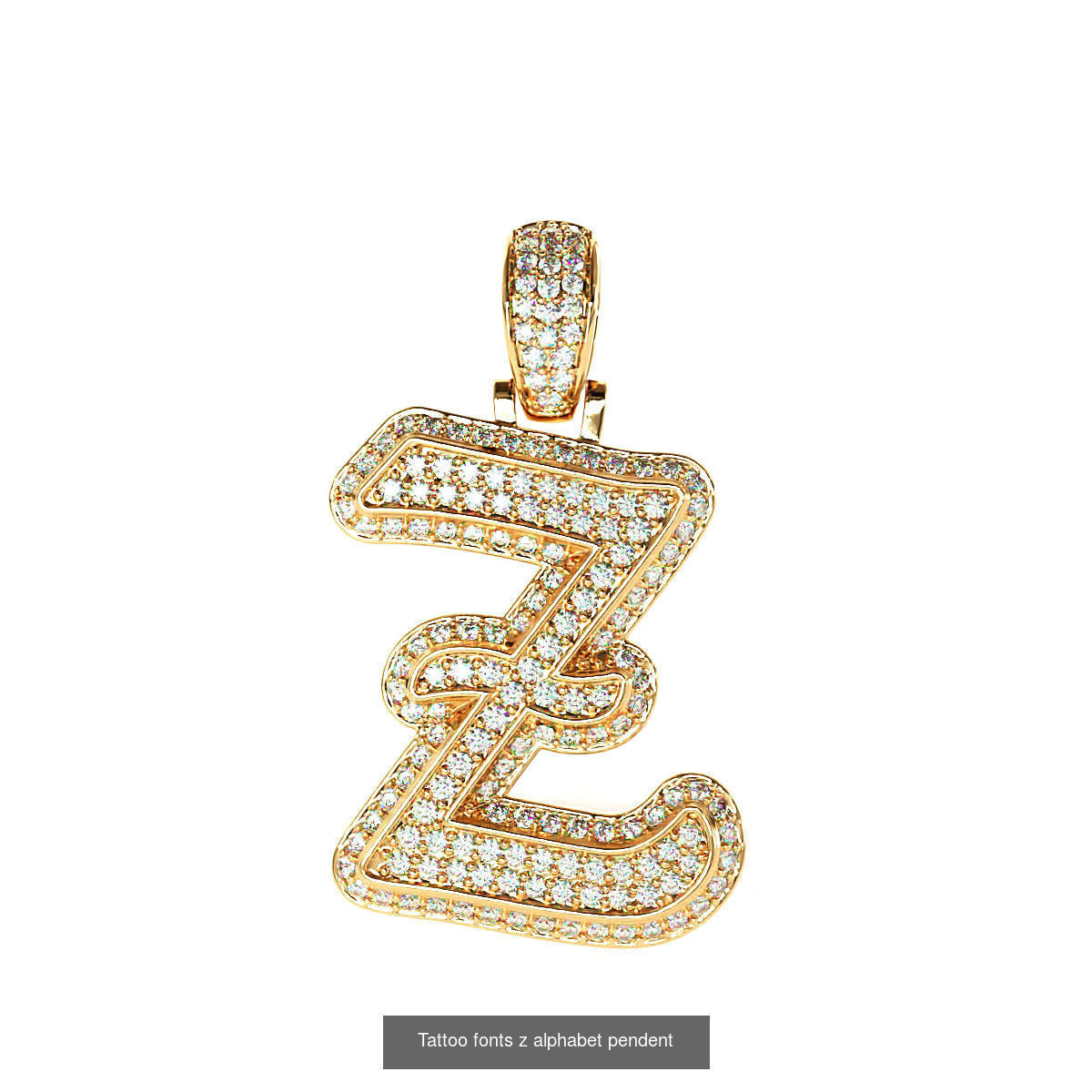 Tattoo fonts A to Z alphabet pendent 3D Model Collection_52