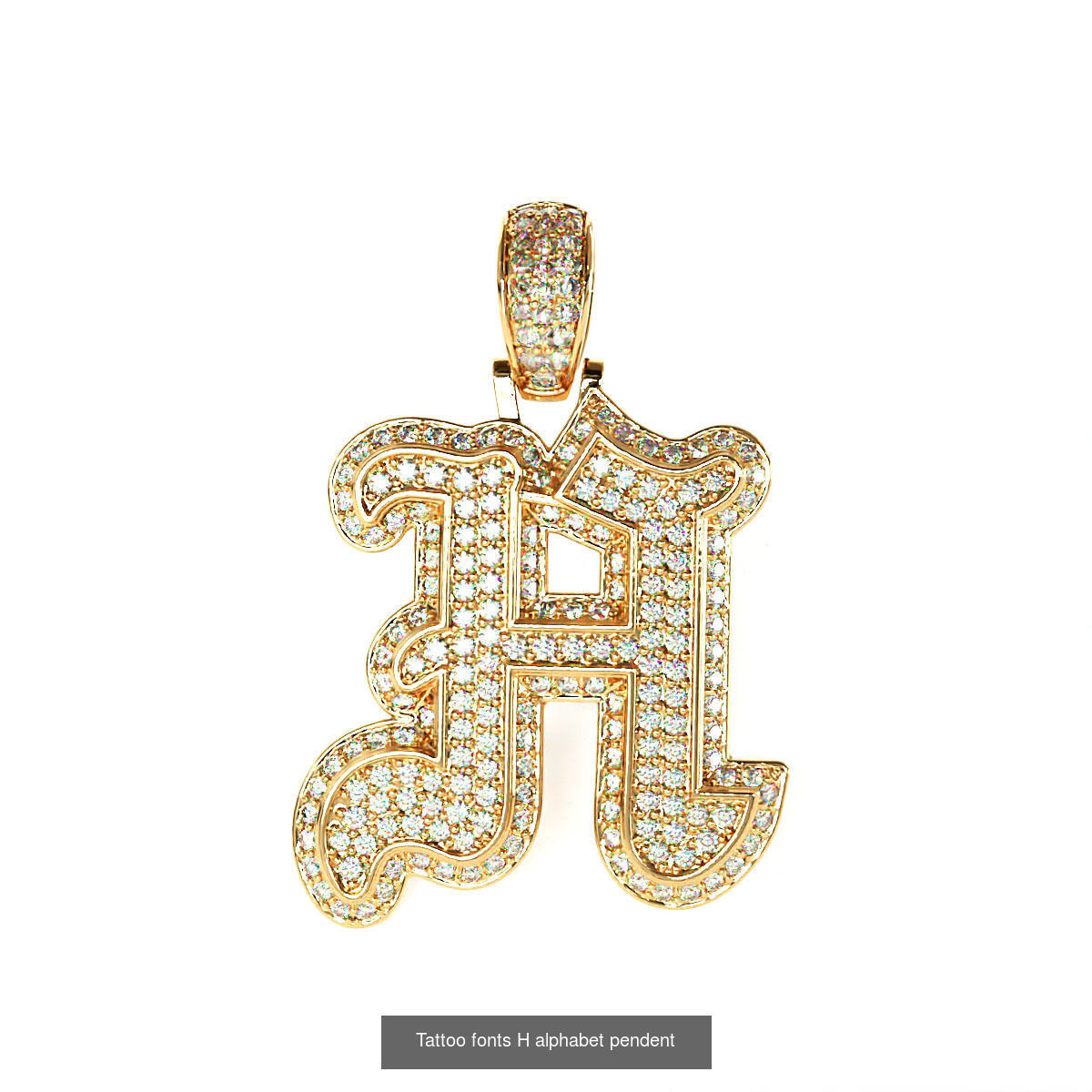 Tattoo fonts A to Z alphabet pendent 3D Model Collection_16