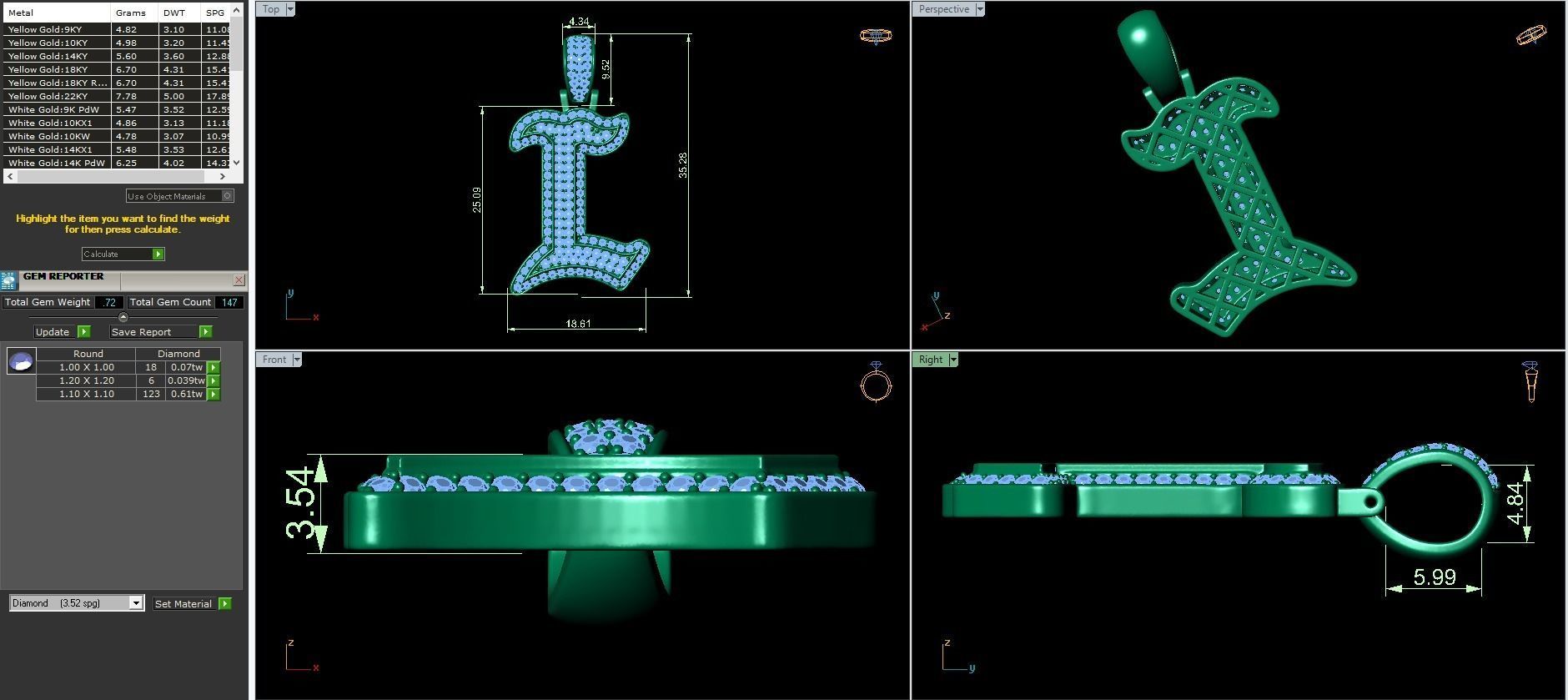 Tattoo fonts A to Z alphabet pendent 3D Model Collection_25