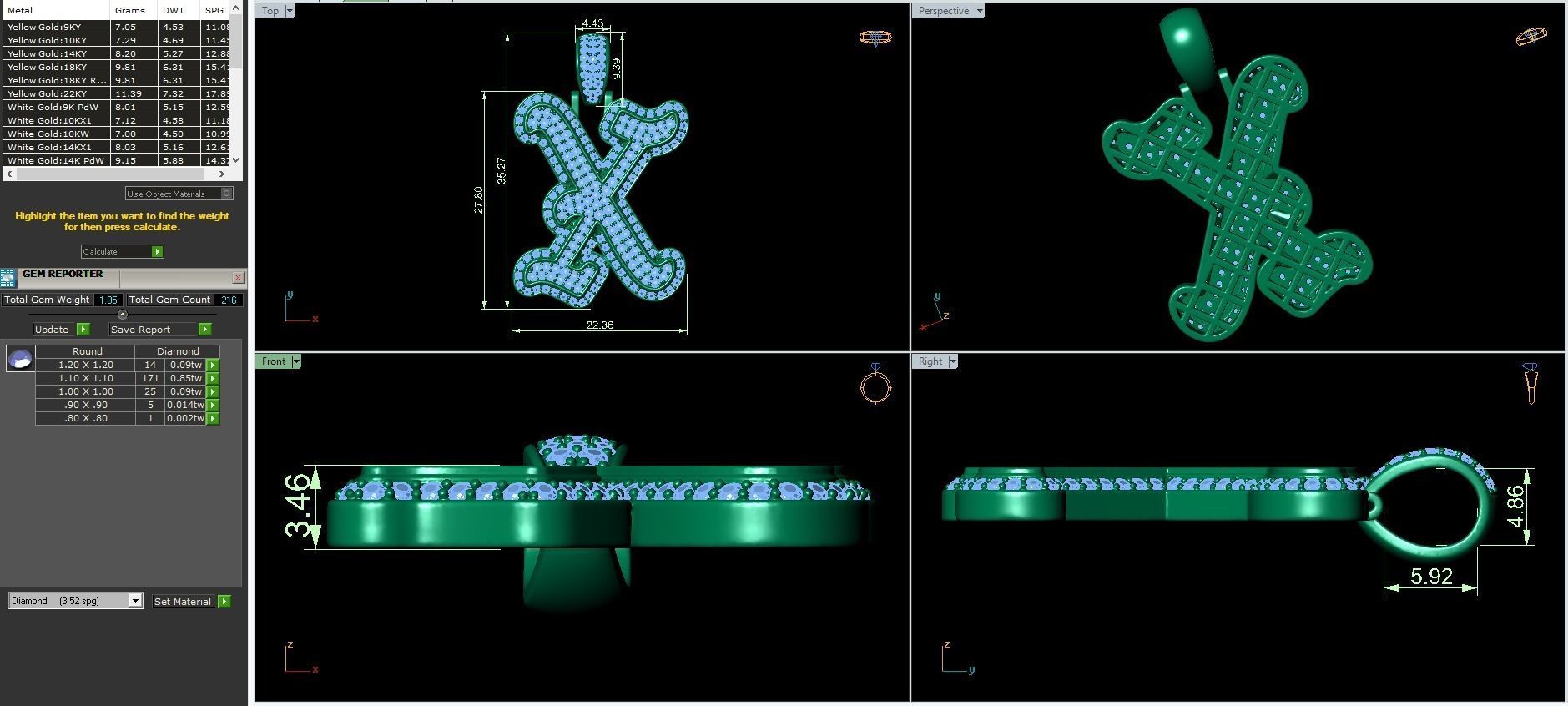 Tattoo fonts A to Z alphabet pendent 3D Model Collection_49