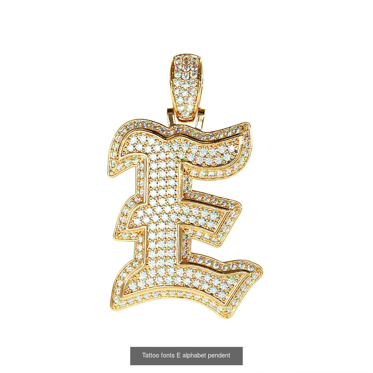 Tattoo fonts A to Z alphabet pendent 3D Model Collection_10