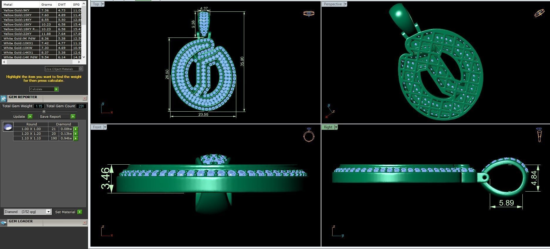 Tattoo fonts A to Z alphabet pendent 3D Model Collection_31