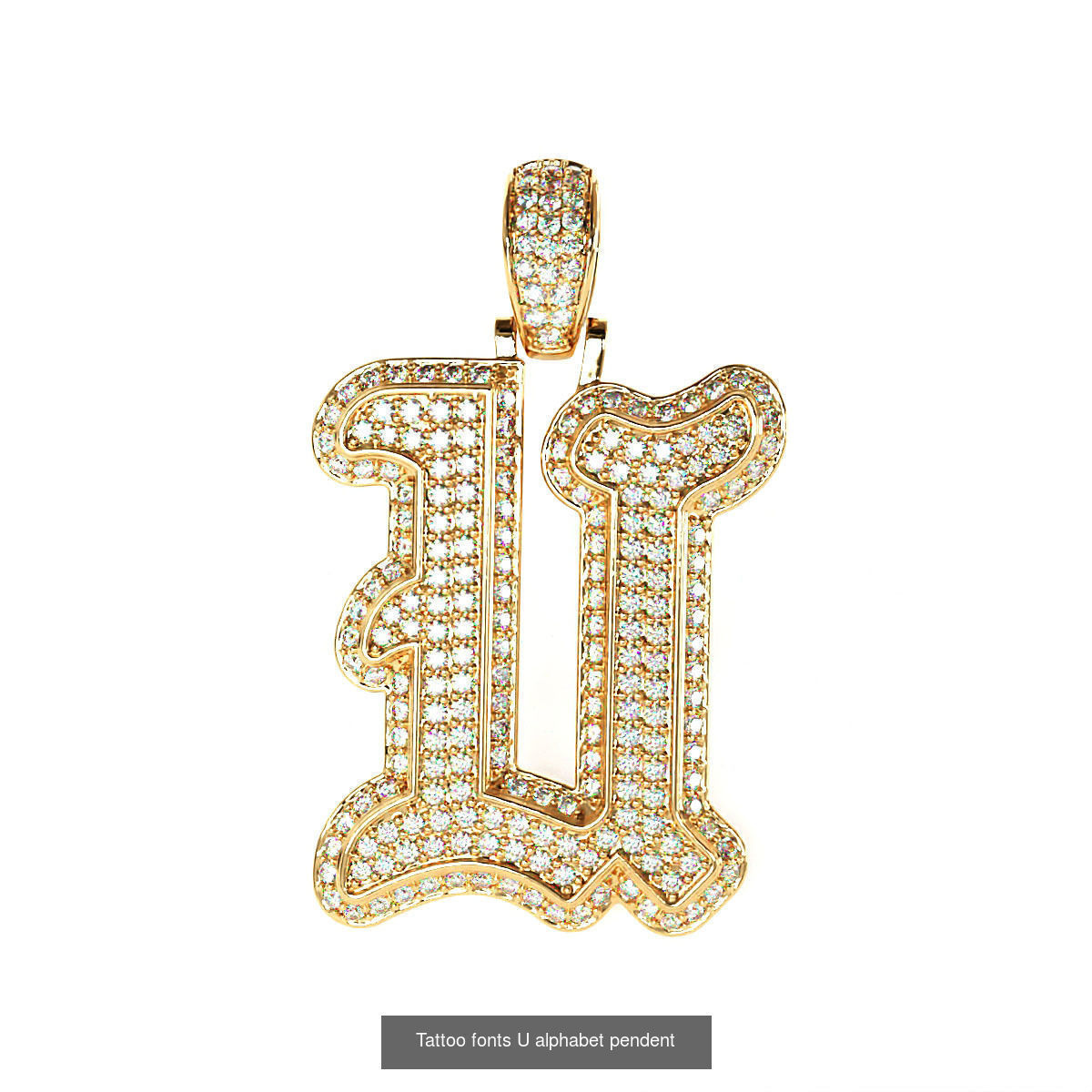 Tattoo fonts A to Z alphabet pendent 3D Model Collection_42