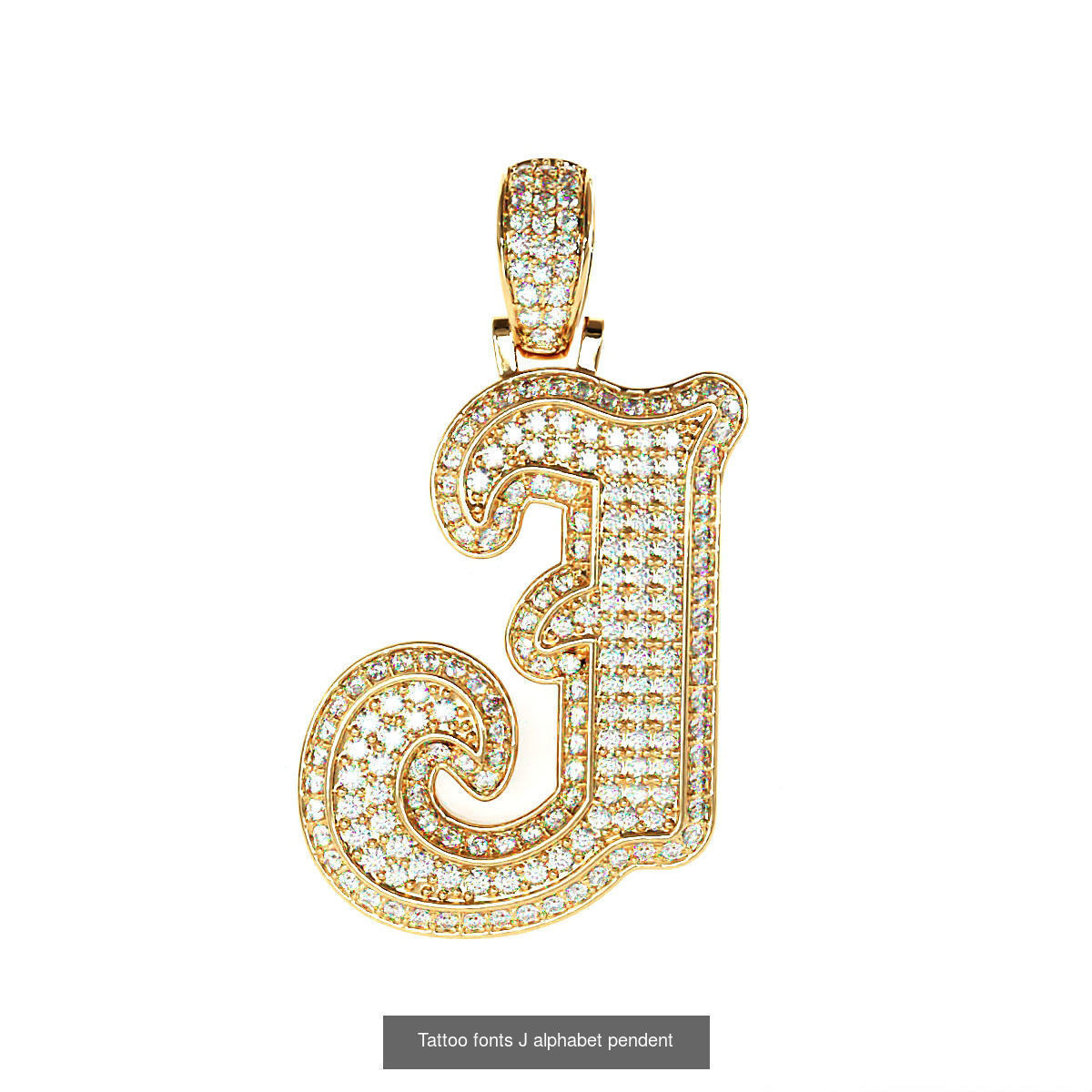 Tattoo fonts A to Z alphabet pendent 3D Model Collection_20