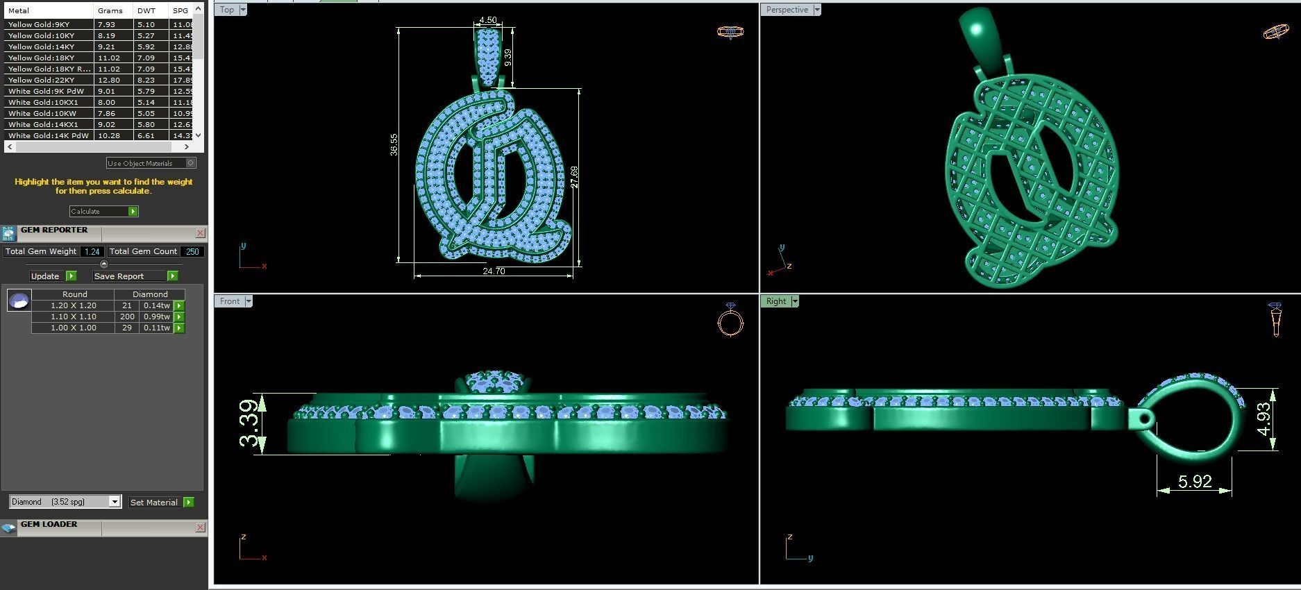 Tattoo fonts A to Z alphabet pendent 3D Model Collection_35