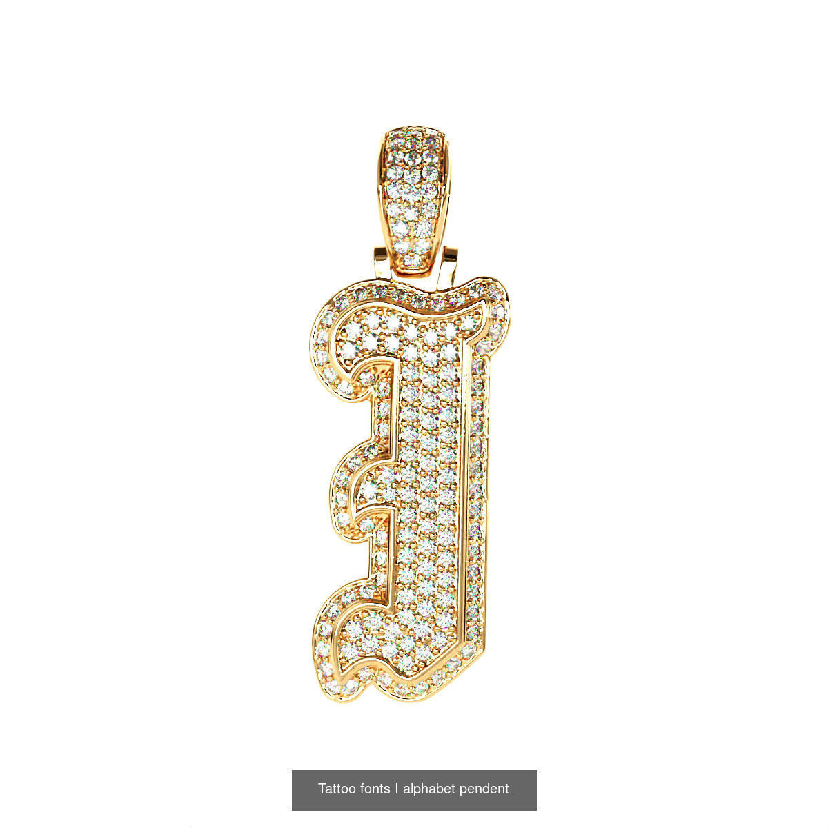 Tattoo fonts A to Z alphabet pendent 3D Model Collection_18