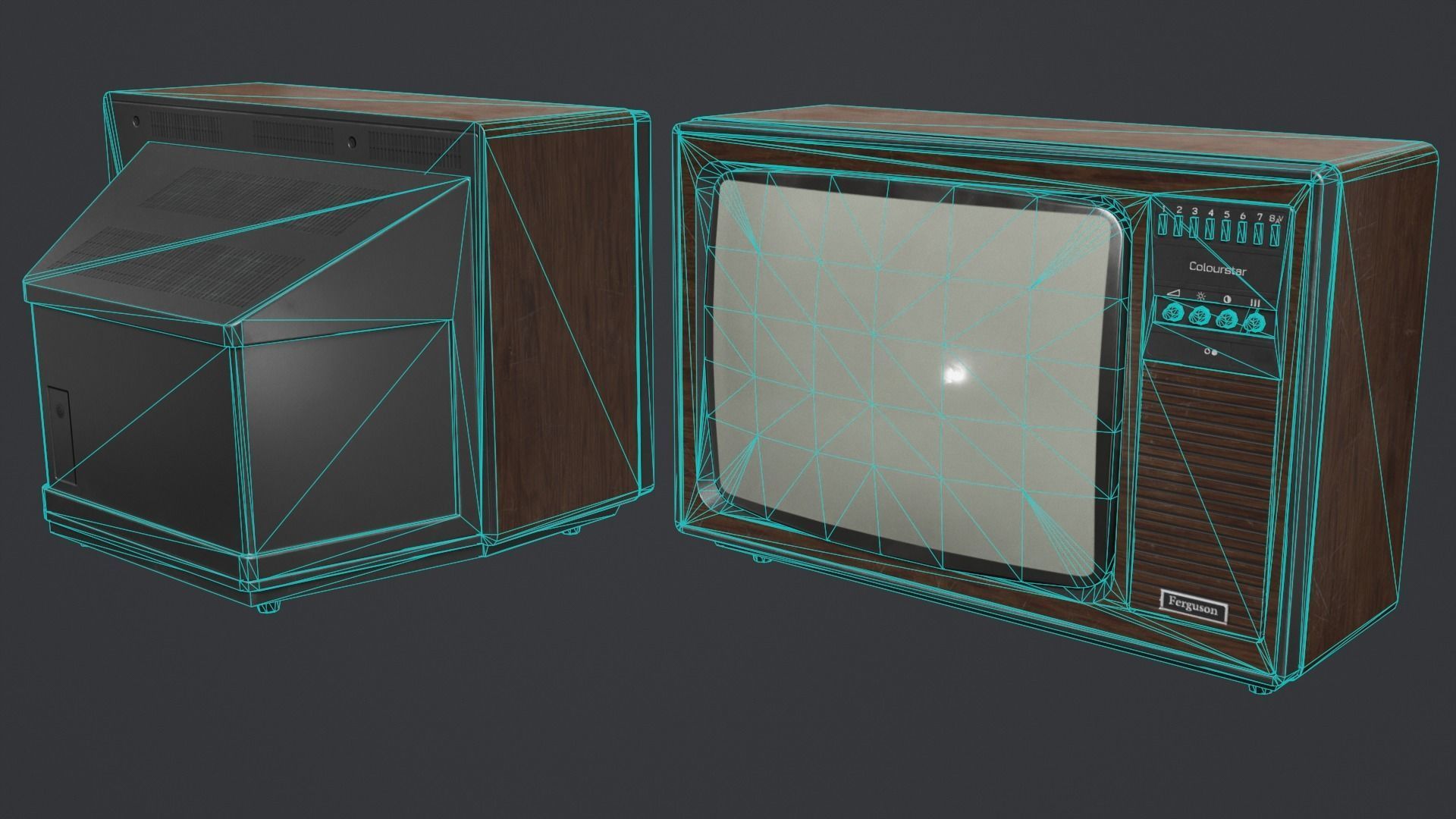 Vintage Ferguson TV Low-poly 3D model Low-poly 3D model_5