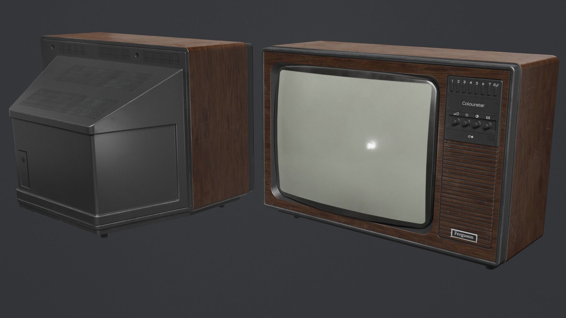 Vintage Ferguson TV Low-poly 3D model Low-poly 3D model_4