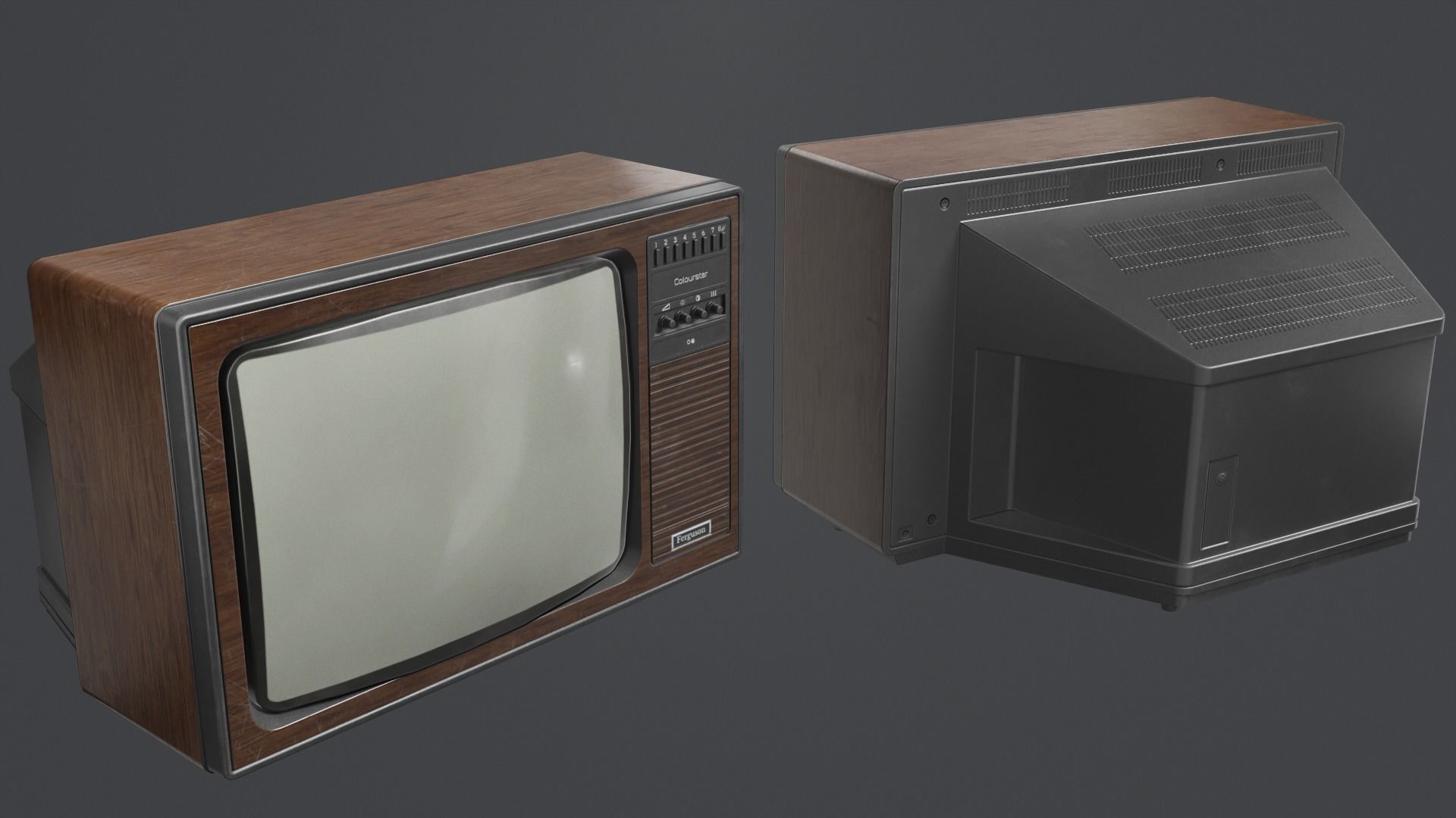 Vintage Ferguson TV Low-poly 3D model Low-poly 3D model_2