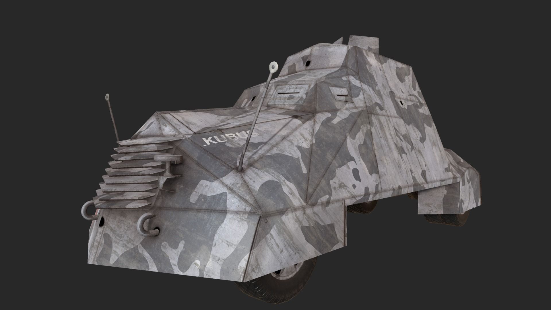 Kubus Armoured vehicle Warsaw 1944 Low-poly 3D model_0