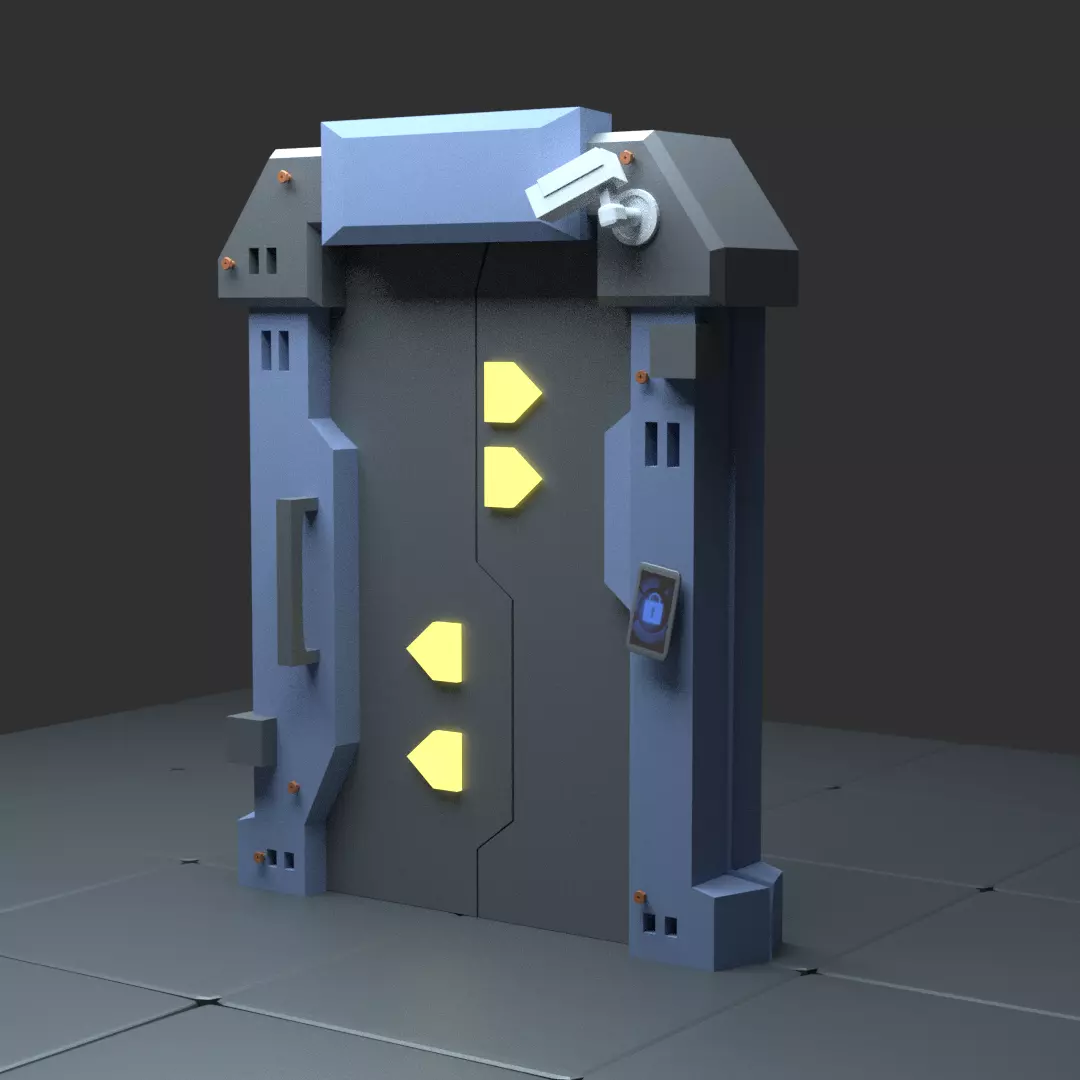 Sci-fi door Free 3D model