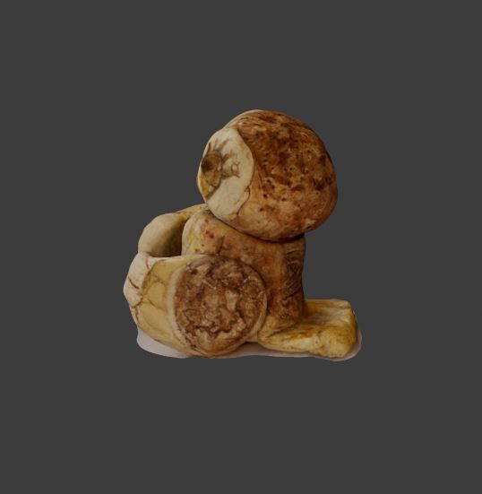 Cute owl handmade statue painted scanned toy to carry things 3D model_6