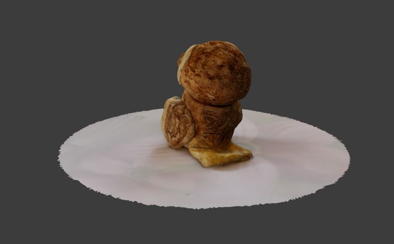 Cute owl handmade statue painted scanned toy to carry things 3D model_11