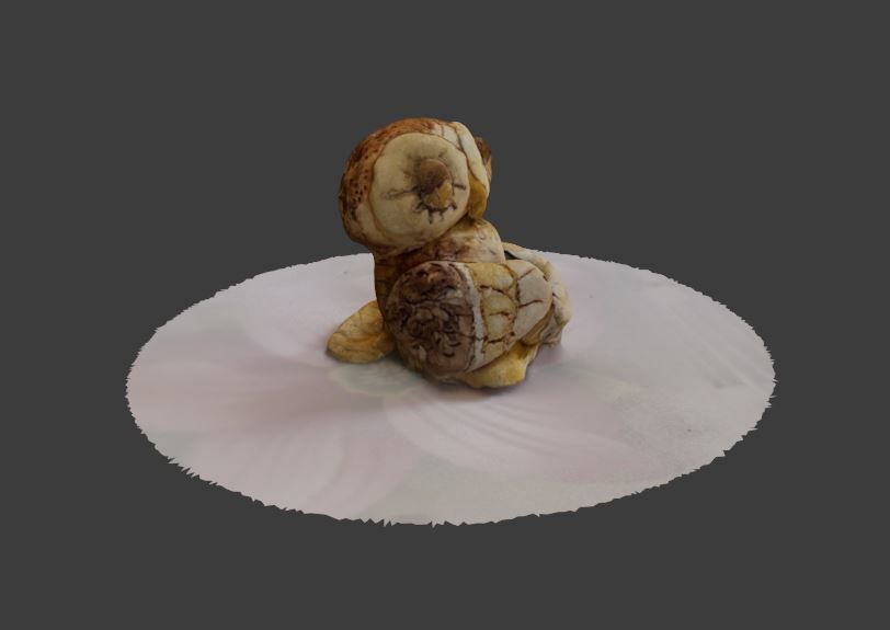 Cute owl handmade statue painted scanned toy to carry things 3D model_7