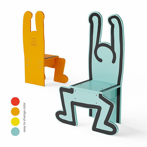 Keith Haring Kids Vilac Chairs 3D model