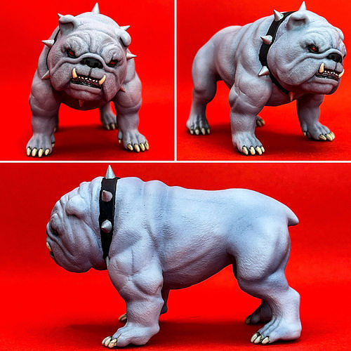 Bulldog statue 3D print model