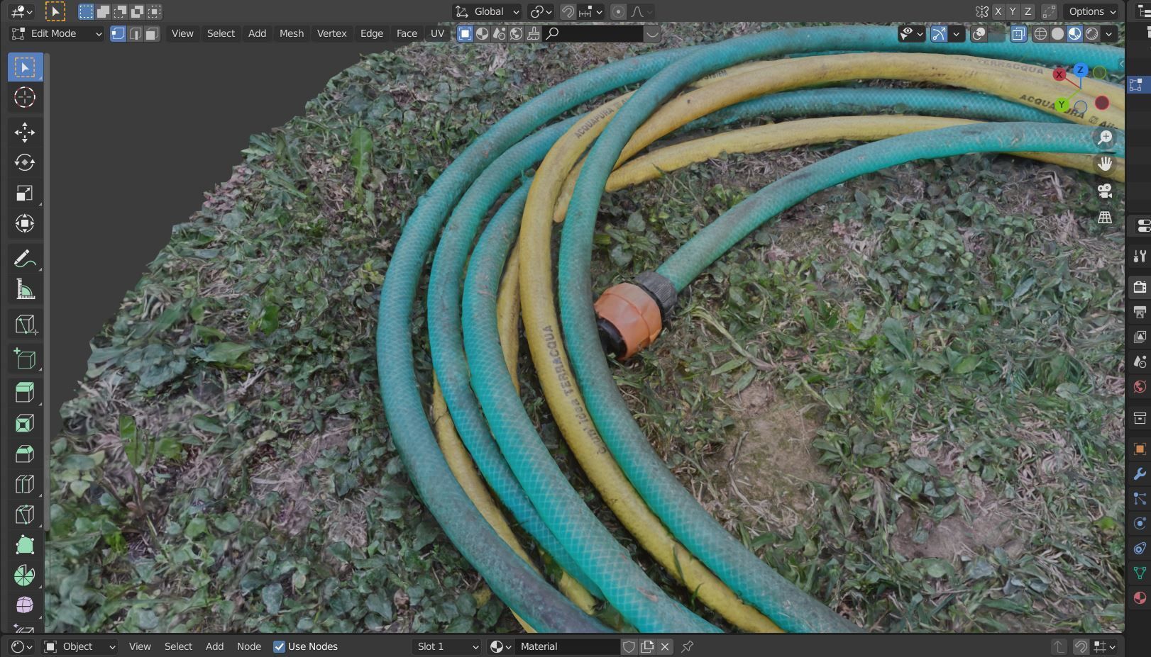 PVC Garden Hose Pipe Tube tool to irrigate vegetable with water 3D model_1