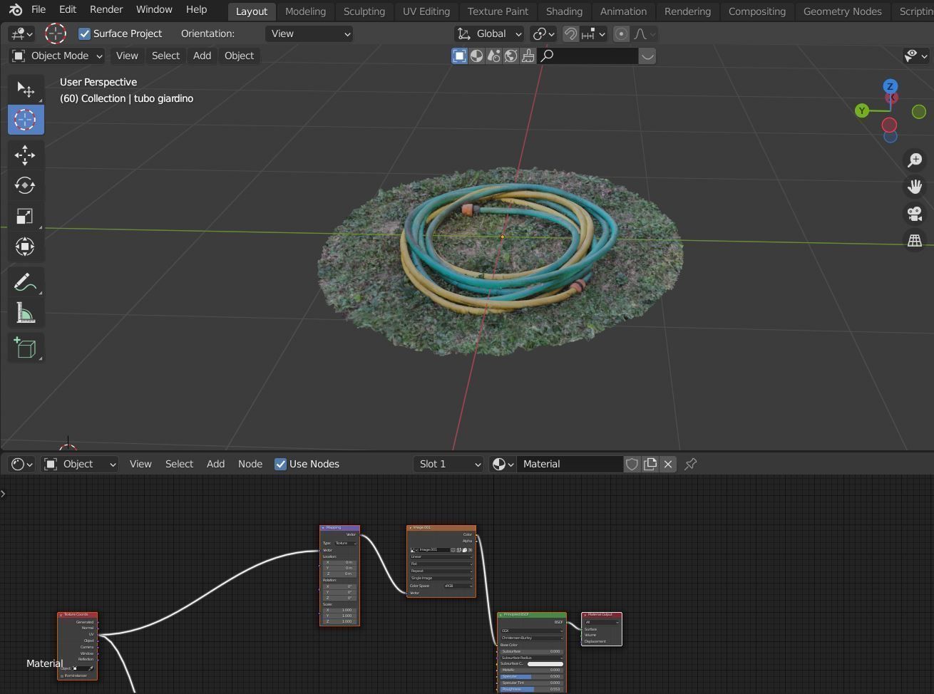 PVC Garden Hose Pipe Tube tool to irrigate vegetable with water 3D model_12