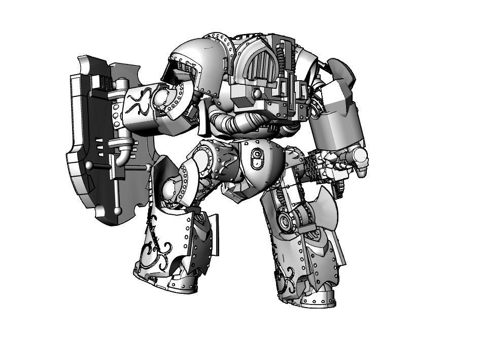 Auric Mechanical Swordsman Free 3D print model_7