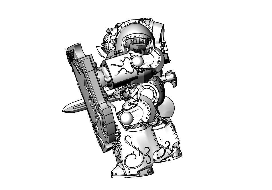 Auric Mechanical Swordsman Free 3D print model_9