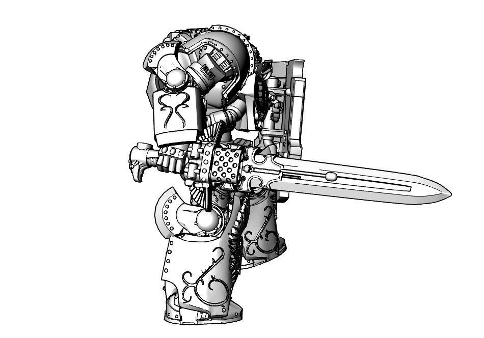 Auric Mechanical Swordsman Free 3D print model_8