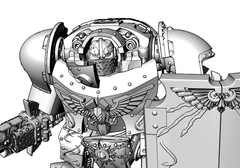 Auric Mechanical Swordsman Free 3D print model_0