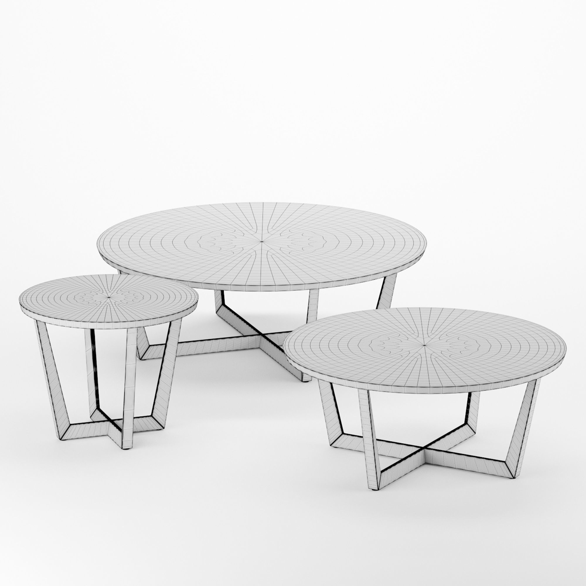 Stowe Round Coffee Table West Elm 3D model_7