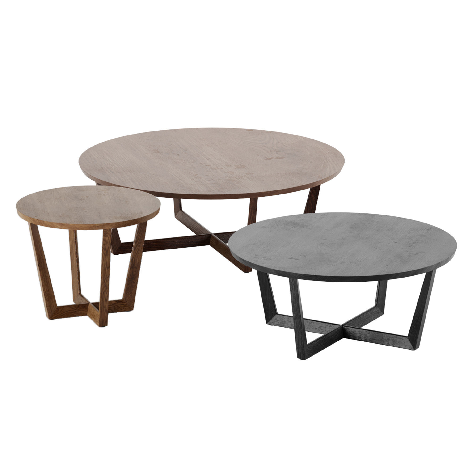 Stowe Round Coffee Table West Elm 3D model_4