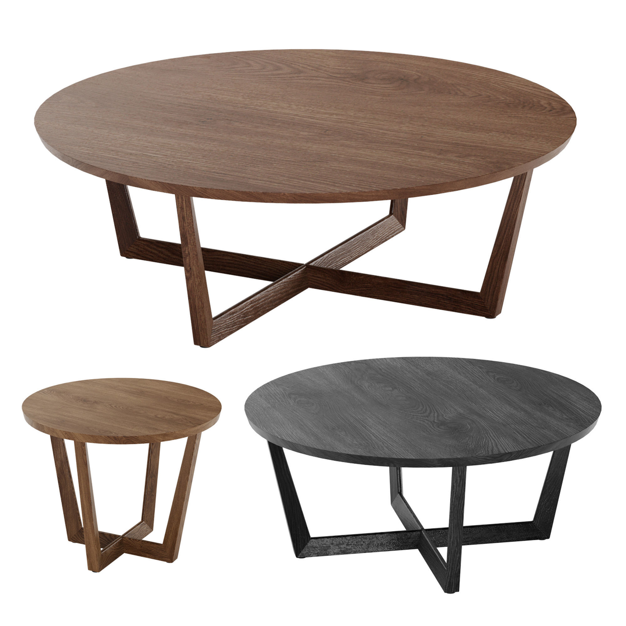 Stowe Round Coffee Table West Elm 3D model_2