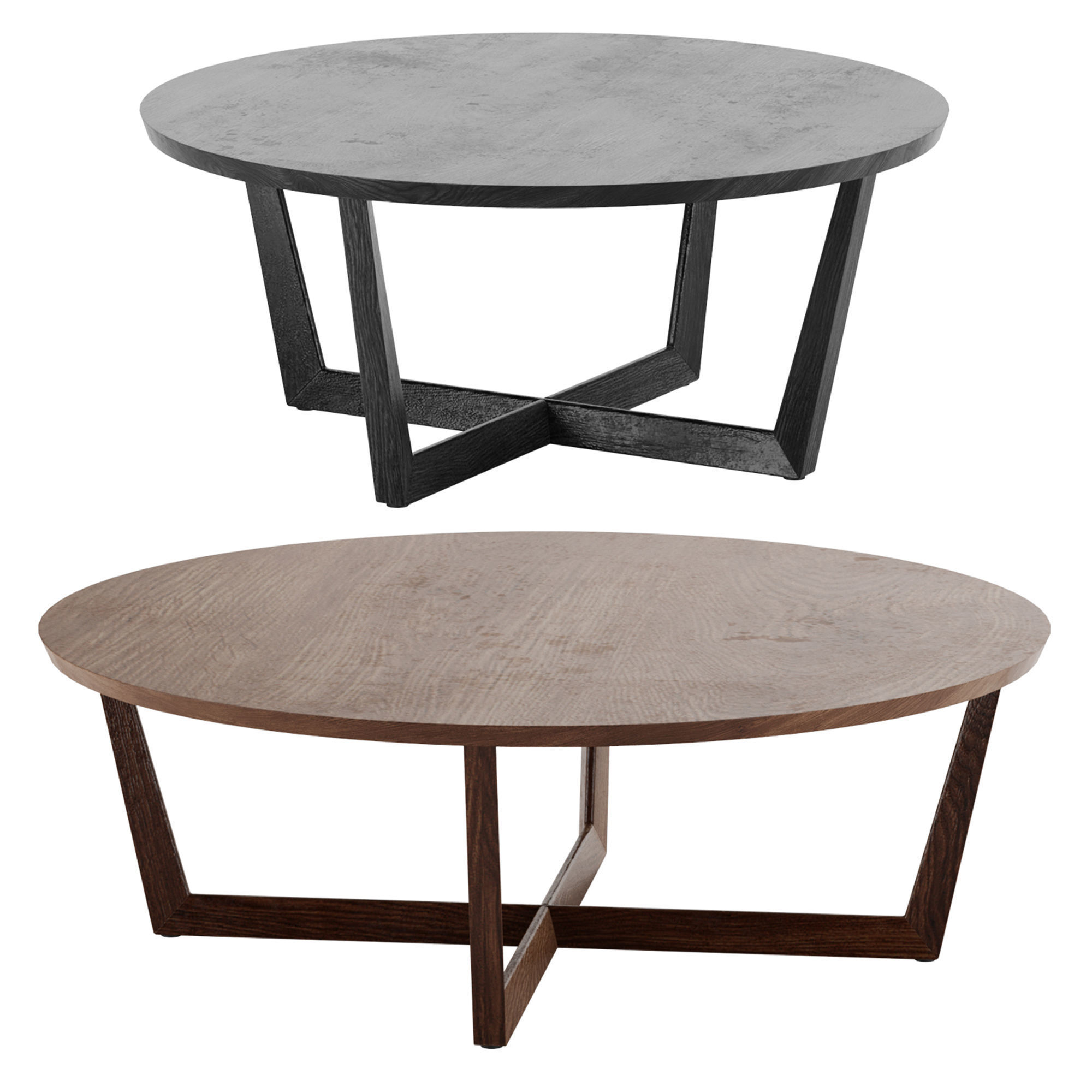 Stowe Round Coffee Table West Elm 3D model_1