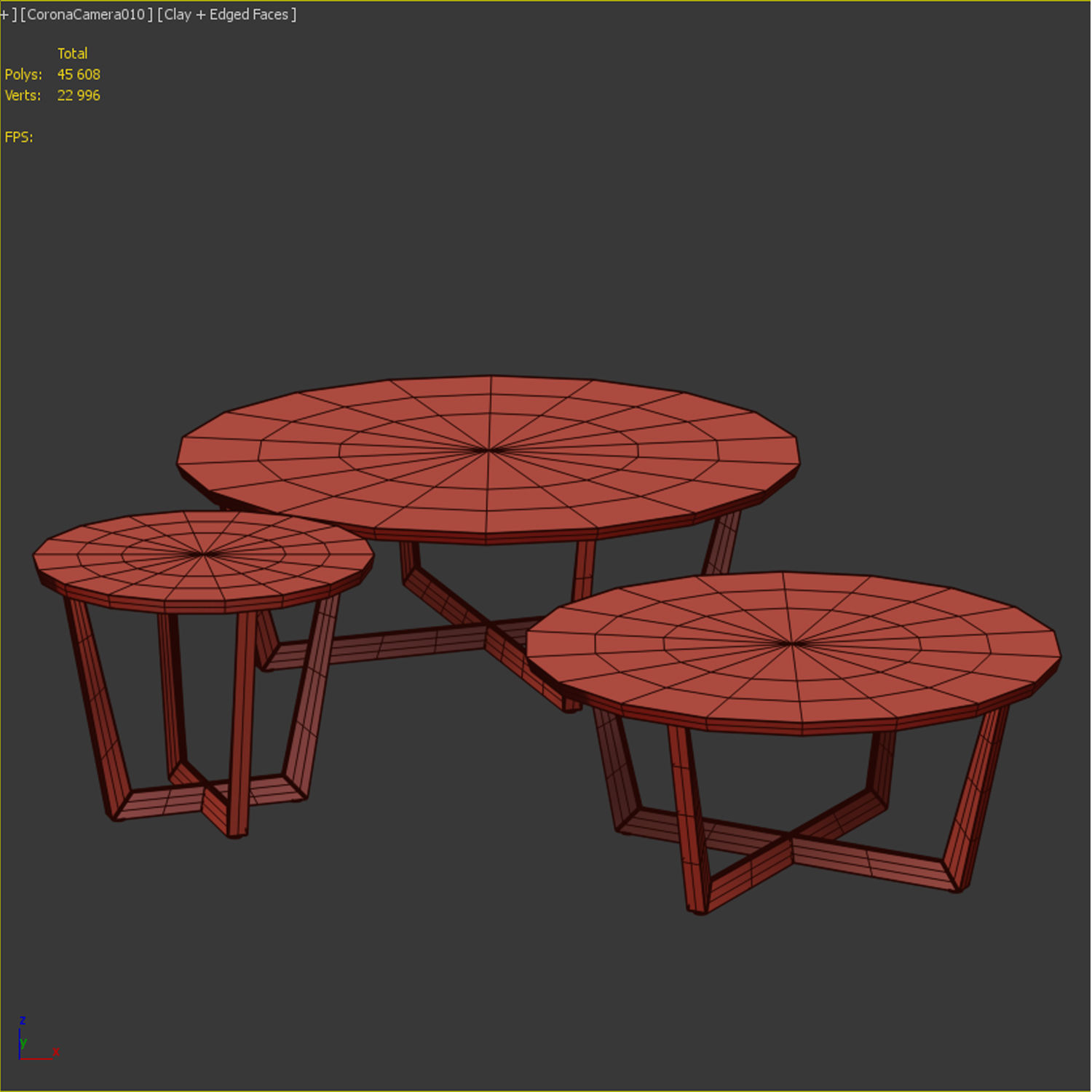 Stowe Round Coffee Table West Elm 3D model_6