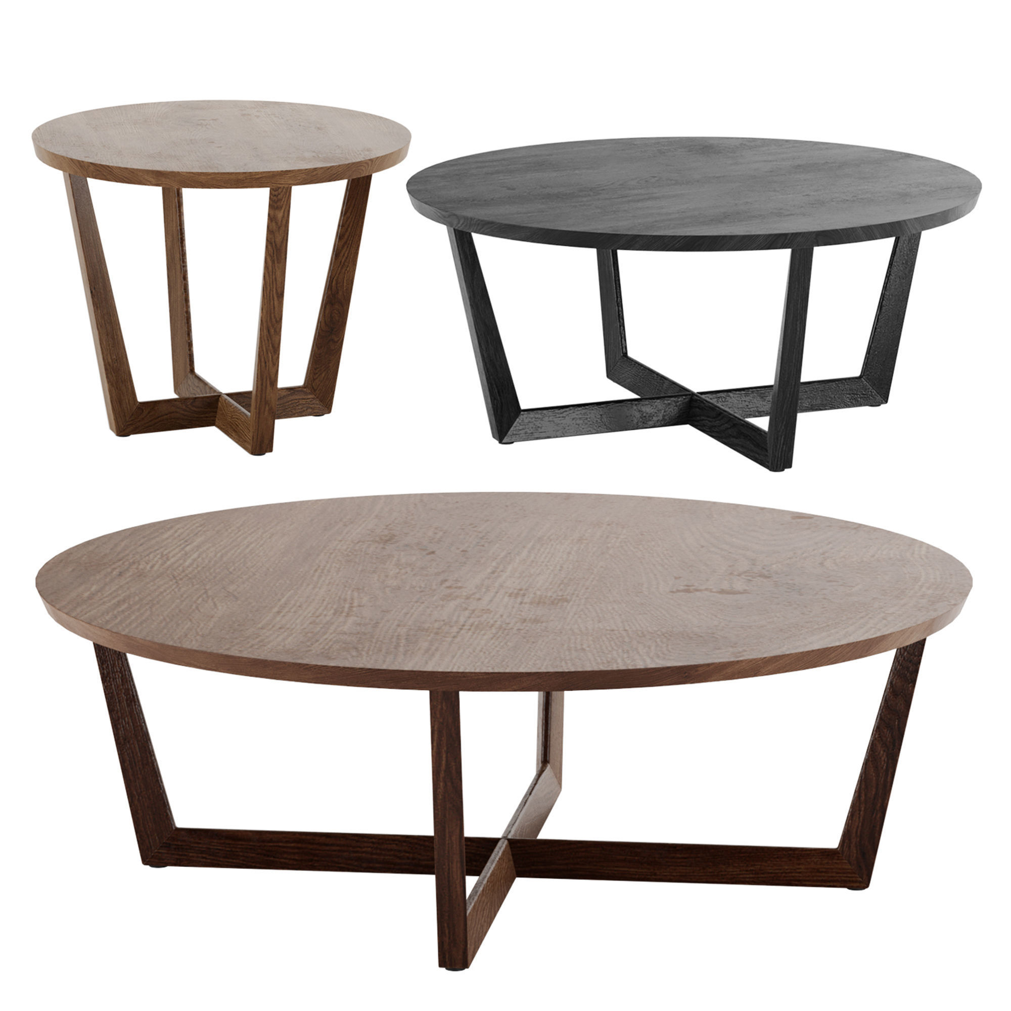 Stowe Round Coffee Table West Elm 3D model_3