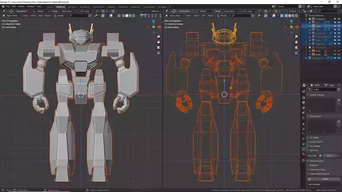 BattleMech two robots in computer program Free low-poly 3D model