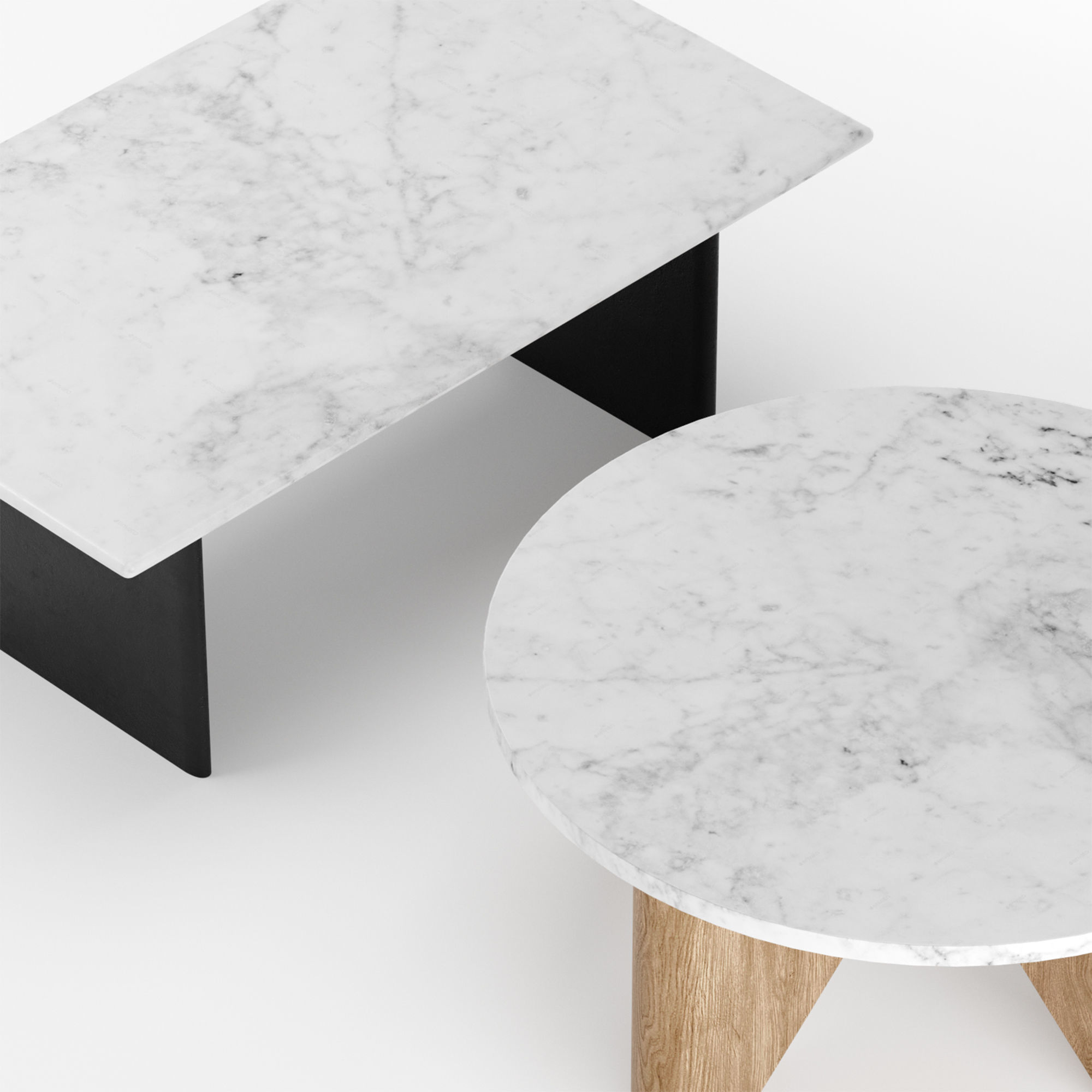 Maddox Anton Marble Topped Coffee Table West Elm 3D model_6