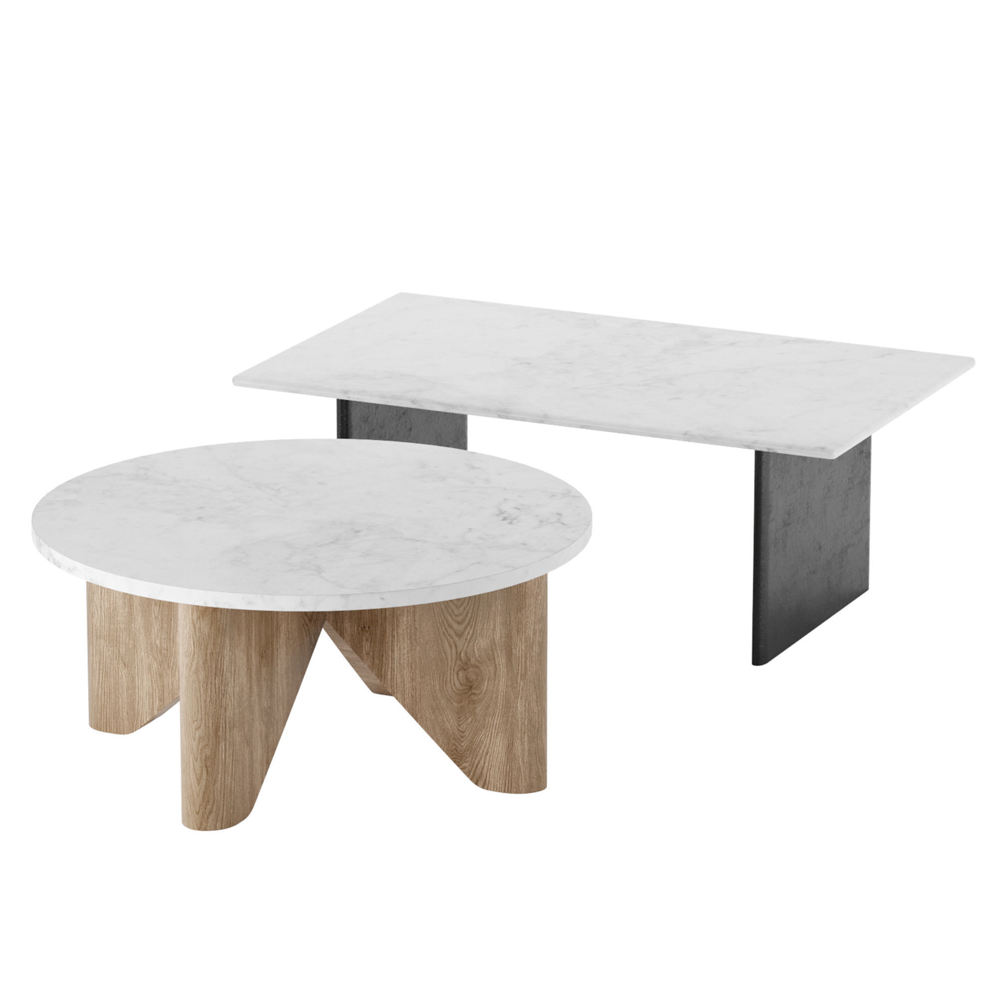 Maddox Anton Marble Topped Coffee Table West Elm 3D model_3