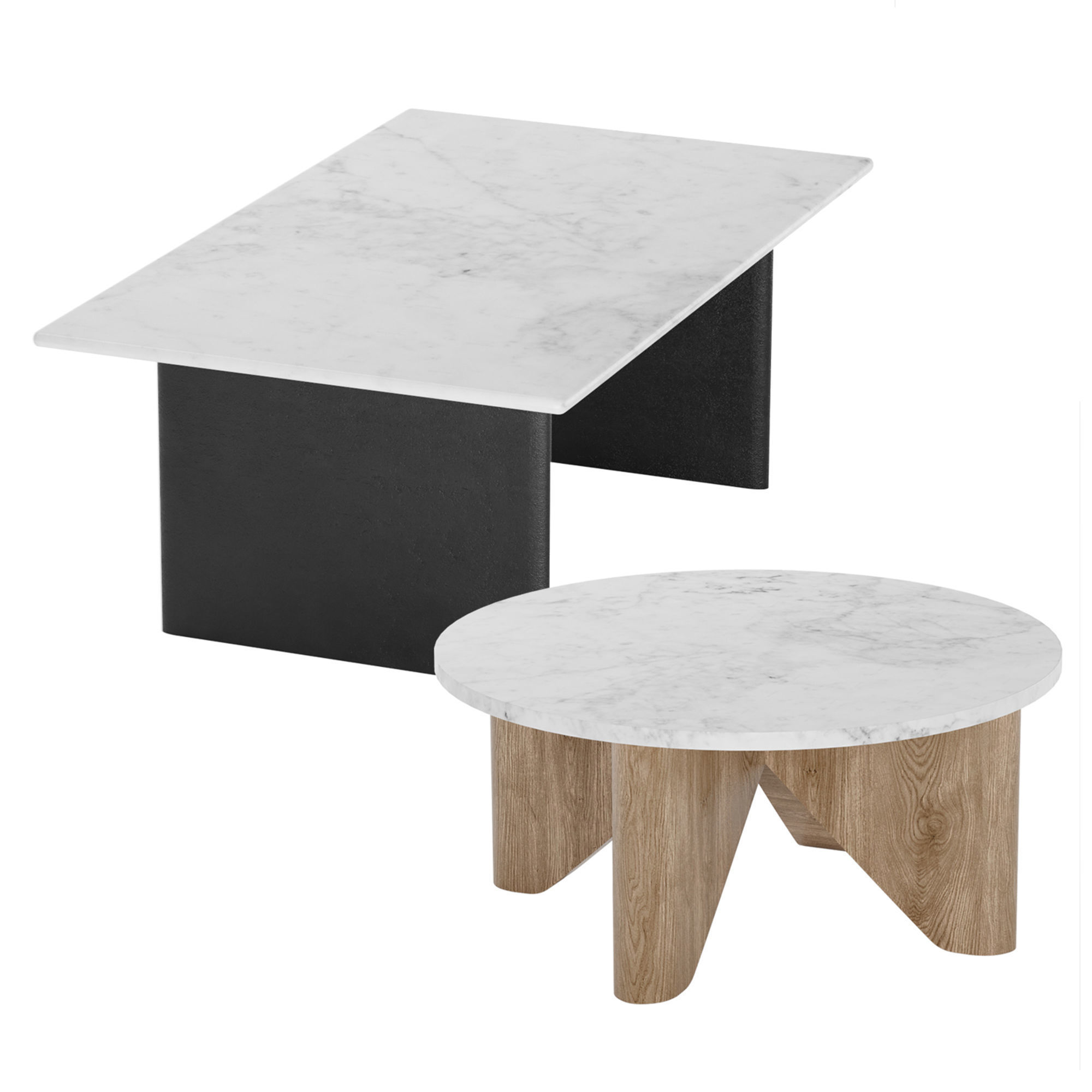 Maddox Anton Marble Topped Coffee Table West Elm 3D model_2