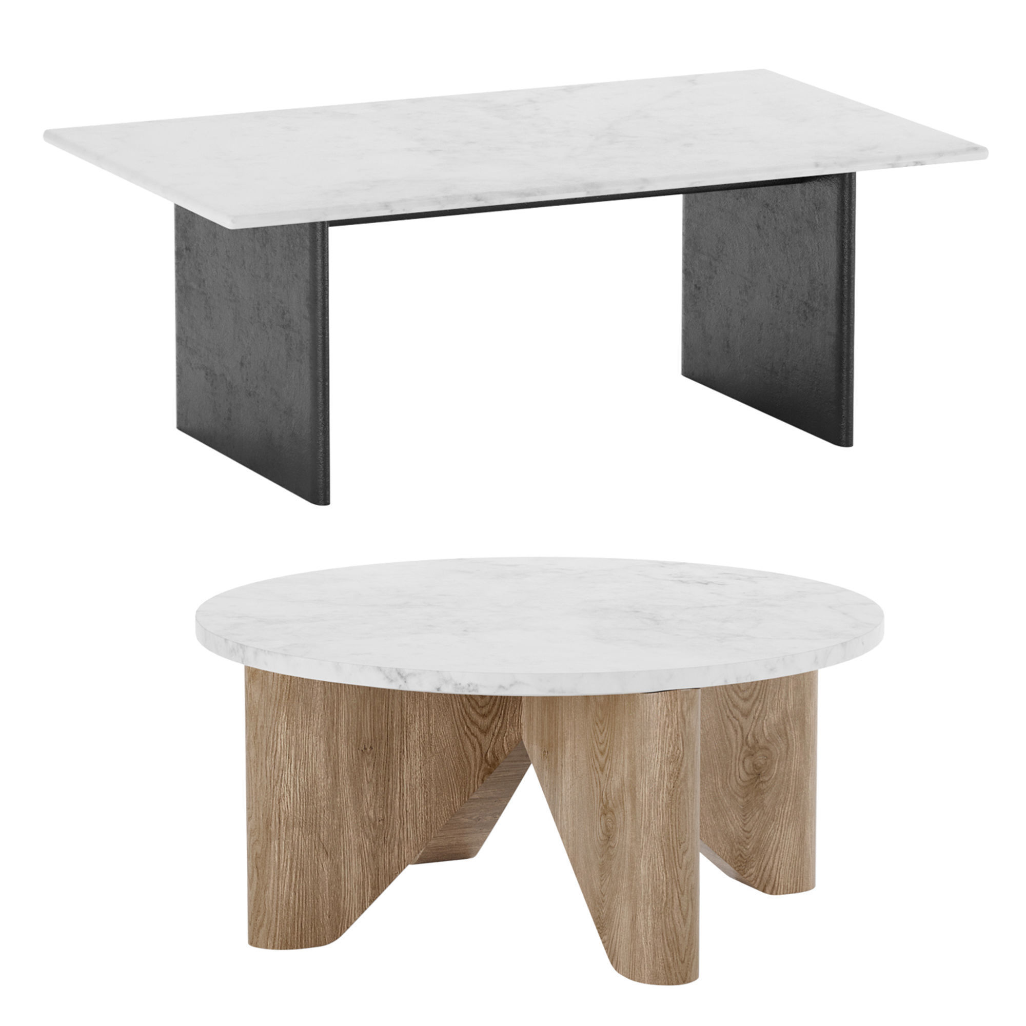 Maddox Anton Marble Topped Coffee Table West Elm 3D model_0