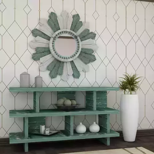 Living room mirror table wood old rustic modern country Set